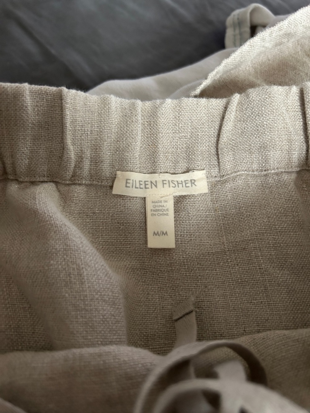 Eileen Fisher Neutral Taupe Linen-Blend Pencil Skirt